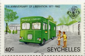 Briefmarke-mobile-library-Seychellen