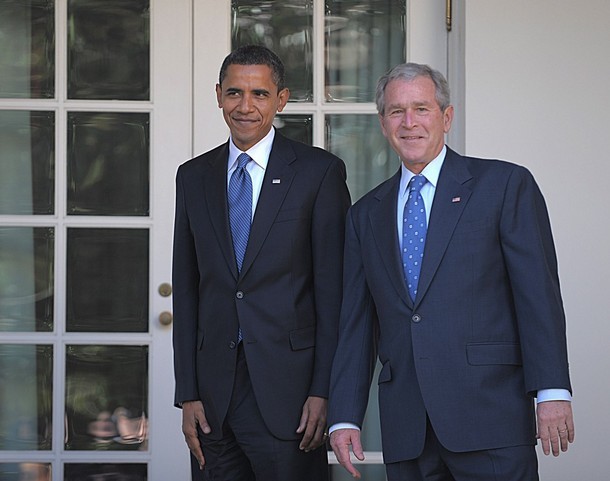 Obama November 2008 mit Dubbya