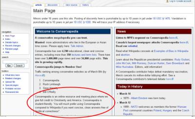 Jetzt drehen die Amis richtig durch. Wikipedia zu liberal - Conservapadia ist die konservative Antwort.
