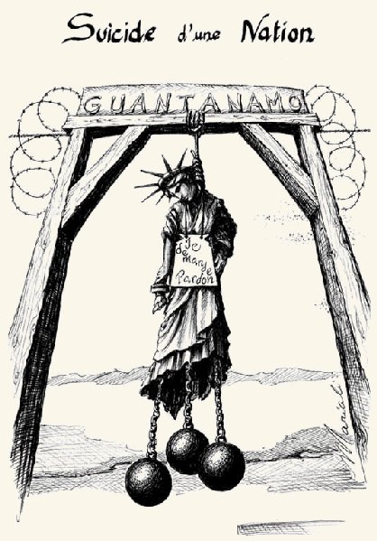 Karikatur Selbstmord Guantánamo
