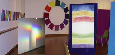 Eine Bildcollage der Farbausstellung im Goetheanum