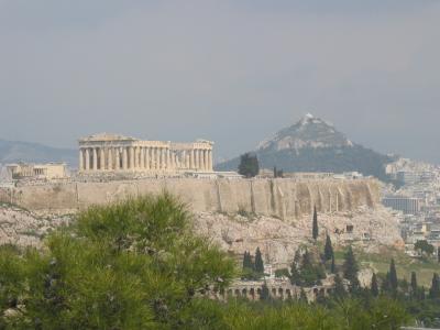 Blick auf Akropolis und Lykavittos