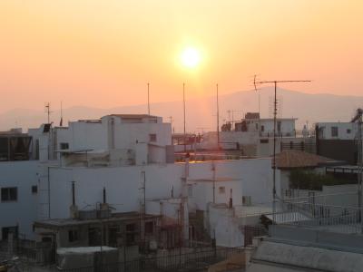 Sonnenuntergang auf dem Dach