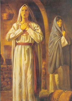 Marias Lobgesang. Maria freut sich mit ihrer Cousine Elisabet über das Kind, das sie trägt - den Sohn Gottes (Lk 1:39-65)