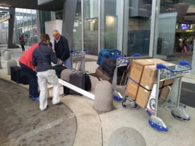 200kg Gepäck verteilt auf 4 Gepäckwagen