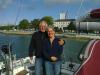 Hans und Danielle auf ihrer "Shahbanou", in Lorient