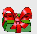 grünes Geschenk auspacken