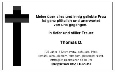 Todesanzeige-Ehefrau