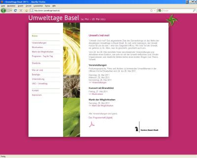 Internetsite Umwelttage Basel 