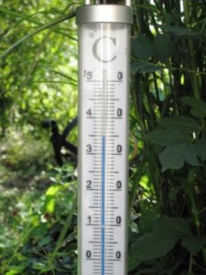 Heute hat der Sommer - nach der tropischen Hitze am vergangenen Sonntag und am Montag - erneut die 35-Grad-Marke um 14 Uhr geknackt. Gemessen am Solarthermometer im Schatten des Teiches.