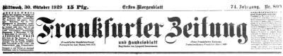 Frankfurter Zeitung, 30.10.1929