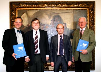 Präsentation des TUB: Wolfgang Meighörner, Martin Bitschnau, Hannes Obermair, Andreas Trentini (v.l.n.r.)