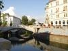 Eine malerische Brücke in der slowenischen Hauptstadt 