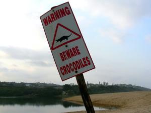 Croc- Warning at Southbroom Beach