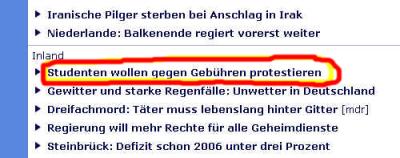 ausschnitt tagesschau.de vom 7.6.06