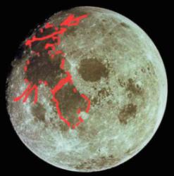 Mond von der Hordhalbkugel betrachtet