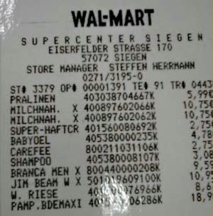 Walmart Vergleichs-Warenkorb
