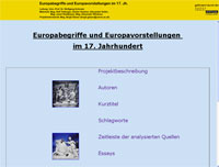 Screenshot der Webseite Europaquellen