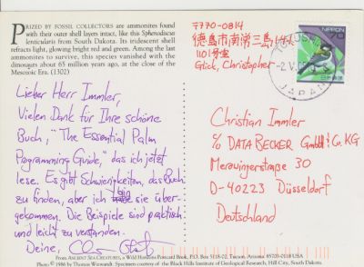Postkarte eines Lesers aus Japan