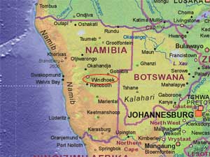Map of Namibia Map of Namibia