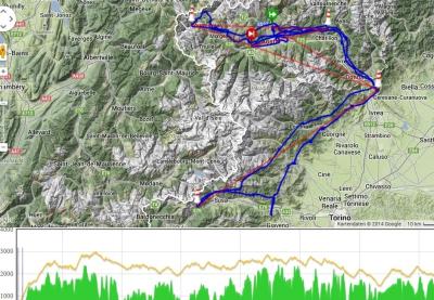 Streckenflug von Aosta ins Susatal