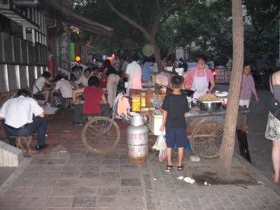 Food is often prepared on the street