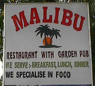 malibu restaurant, Benaulim, Goa