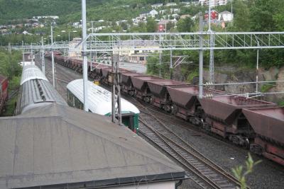 Der Erzzug im Bahnhof von Narvik