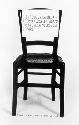 Esther Ferrer "Silla Zaj", 1973-1974