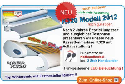 Das neue Markisen Modell K320 von SOWERO