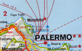 Karte Palermo und Umgebung