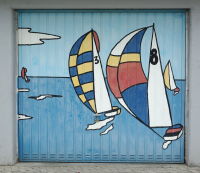 Garagentorbild mit Segelbooten