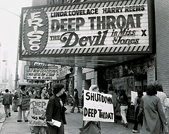 12. April 1972: Die Premiere von "Deep Throat" am Time Square in New York.