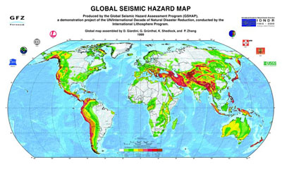 Globale Erdbebenkarte