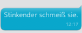 SMS: Stinkender schmeiß sie 