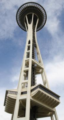 Wahrzeichen der Stadt Seattle: die Space Needle.