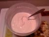 Quark und Milch, cremig geschlagen