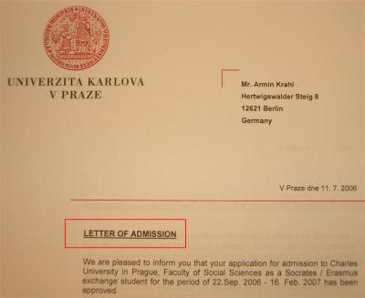 admission