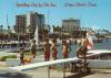 The Balmy climate of Corpus Christi, TEXAS, allows for almost year round swimming, sailing, fishing in Corpus Christi BAy<br />
Photo by Frank Whaley<br />
Dist. by Frank Whaley Postcards, 733 Burkshire, Corpus Christi, Texas<br />
Plastichrome Printed in Ireland