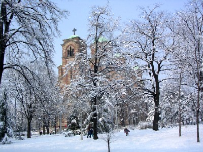 markus church close to tasmajdan parque, belgrade