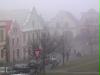 foggy morning in štramberk: old main square