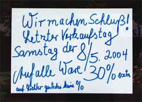 Wir machen Schluß.