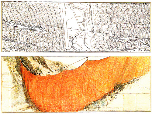 Valley Curtain, Projektzeichnung