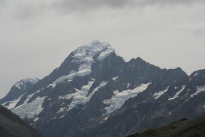 Der hoechste Berg Neuseelands - vom Hooker Valley aus gesehen.