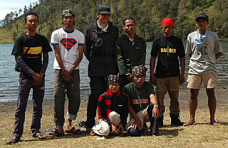 Indonesian trekking group at Ranu Kumbolo