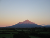 Taranaki mountain while the sun rises