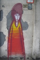 Graffiti, streetart, mainz neustadt, Frau