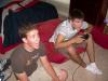 The two buddies gettin intense at the xbox