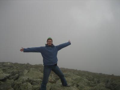 Auf dem Gipfel des Mt. Koscuiszko; wie Sie sehen, sehen Sie gar nix.