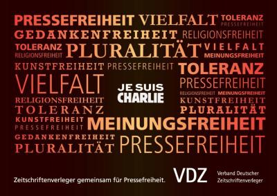 Eines der Anzeigenmotive aus der Kampagne für Pressefreiheit des VDZ, dem Verband Deutscher Zeitschriftenverleger.